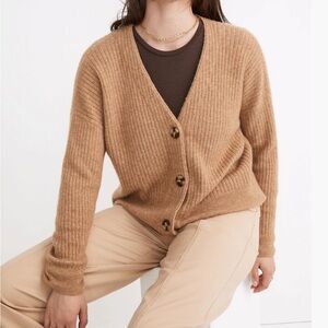 Madewell cameron ribbed cardigan sweater in coziest yarn